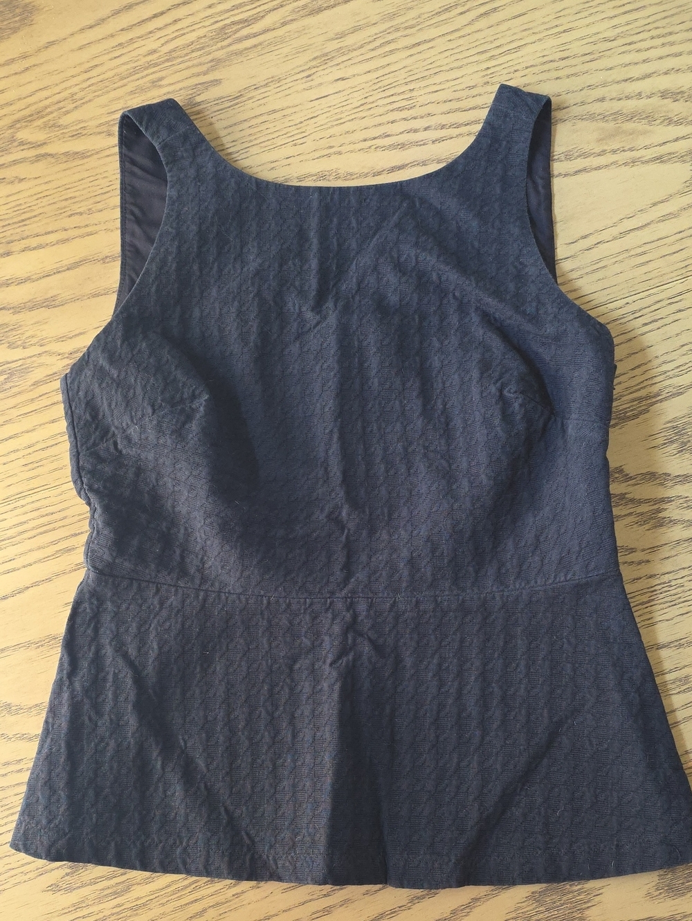 Banana Republic Black Textured Sleeveless Peplum Top